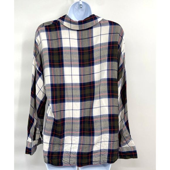 Zara Trafaluc Collection Multicolor Plaid Long‎ Sleeve Shirt Small - Picture 9 of 9